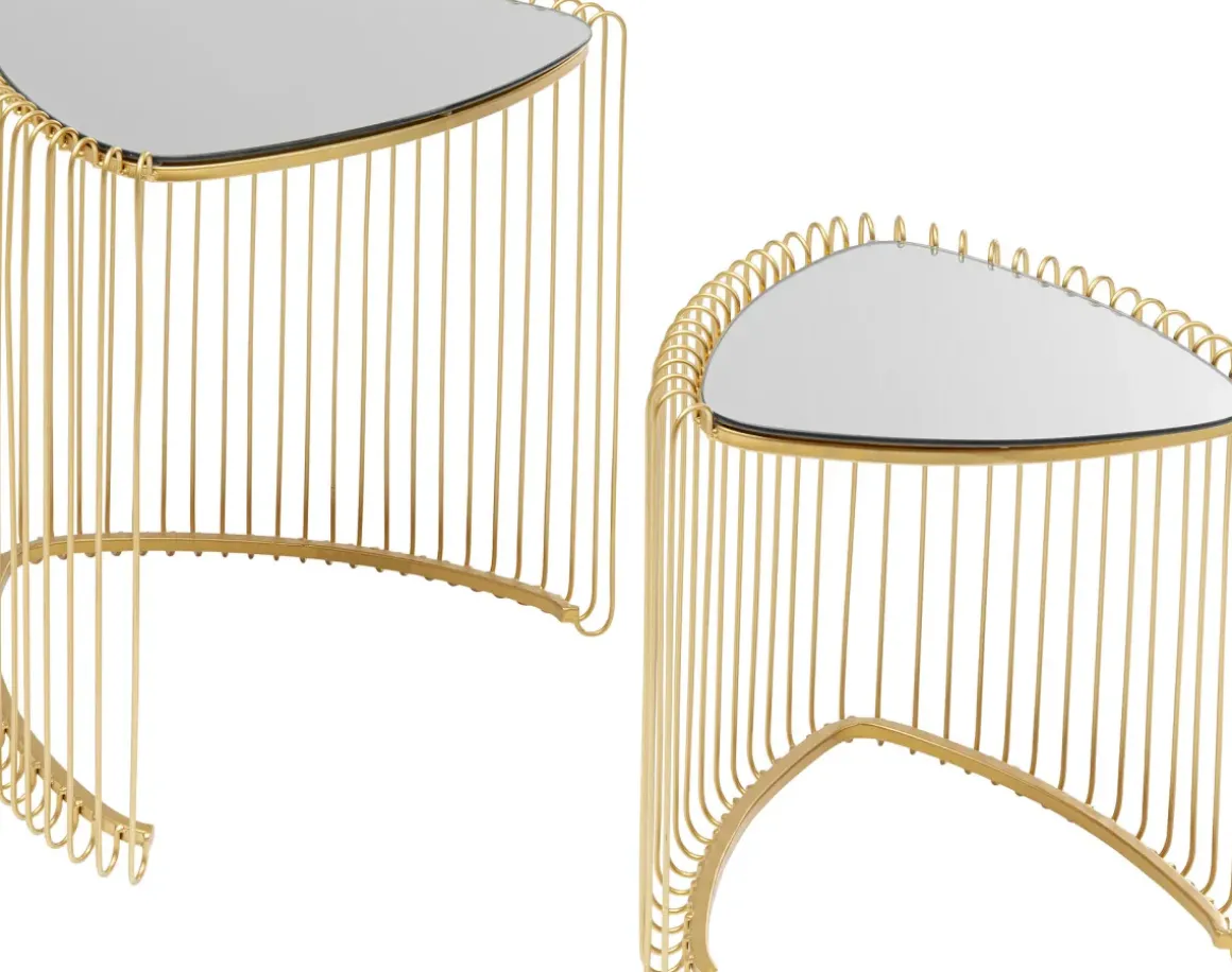 Sidobord Wire Triangle - Guld, 2-set - KARE Design