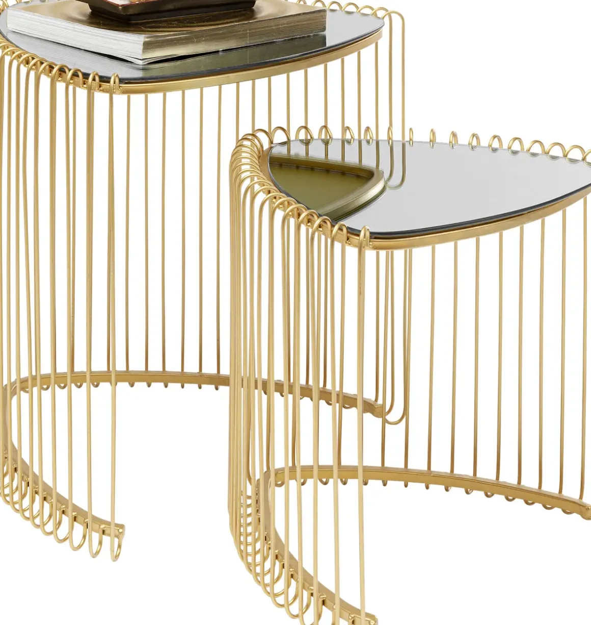 Sidobord Wire Triangle - Guld, 2-set - KARE Design
