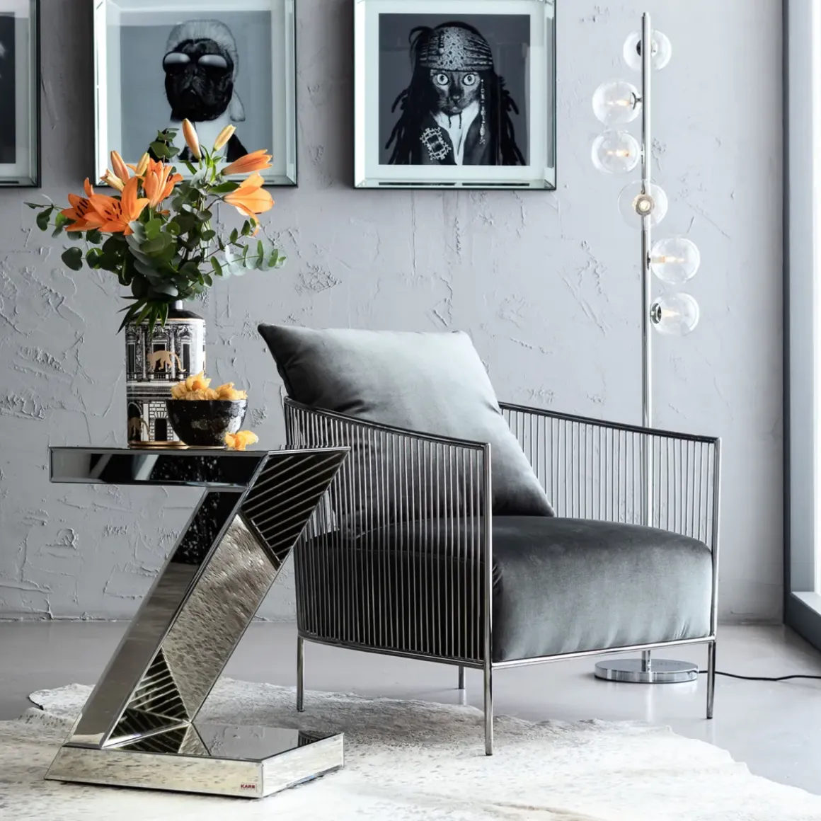Sidobord Z Luxury - Spegelglas - KARE Design