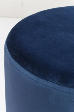 Sittpuff Cherry - Blå Sammet/Mässing, Ø35cm - KARE Design