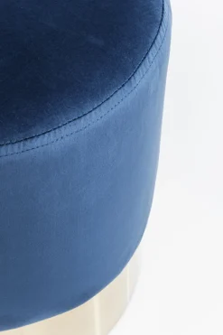 Sittpuff Cherry - Blå Sammet/Mässing, Ø35cm - KARE Design