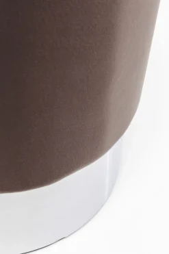Sittpuff Cherry - Brun Sammet/Silver, Ø35cm - KARE Design