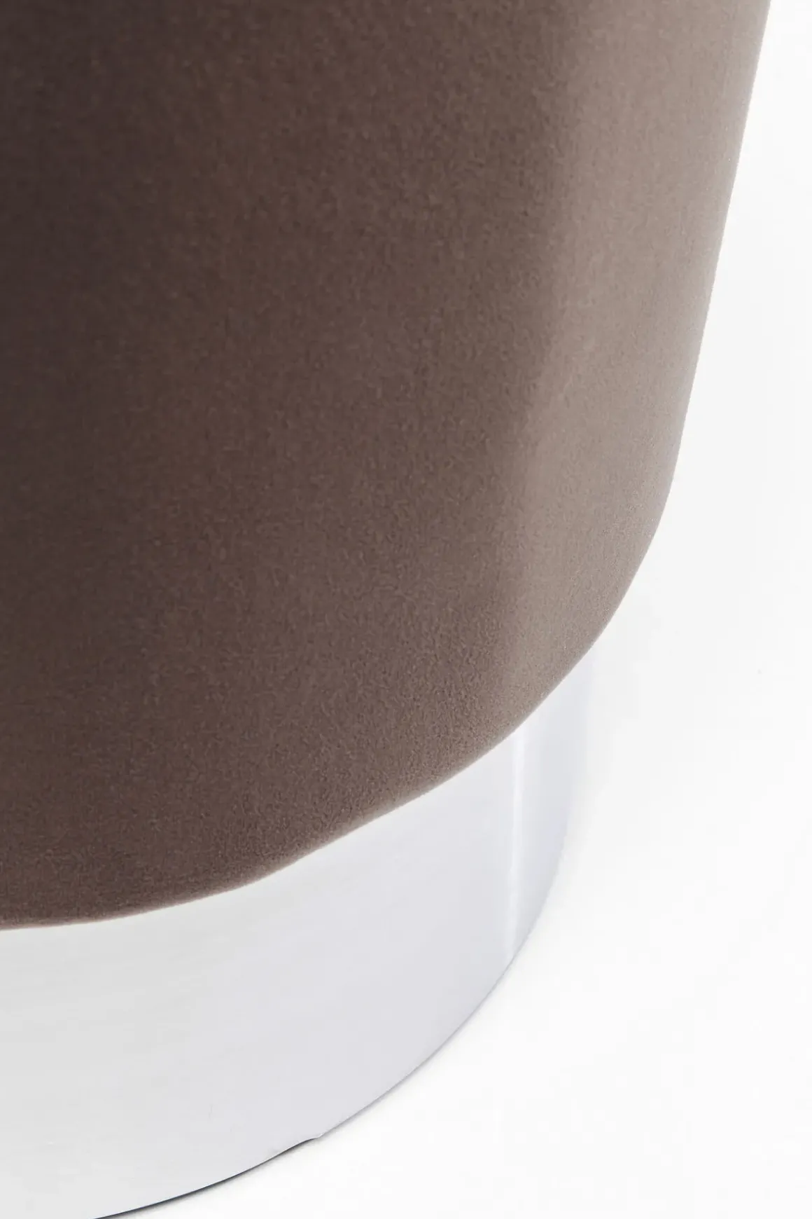 Sittpuff Cherry - Brun Sammet/Silver, Ø35cm - KARE Design