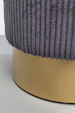 Sittpuff Cherry - Grå/Mässing, Ø35cm - KARE Design