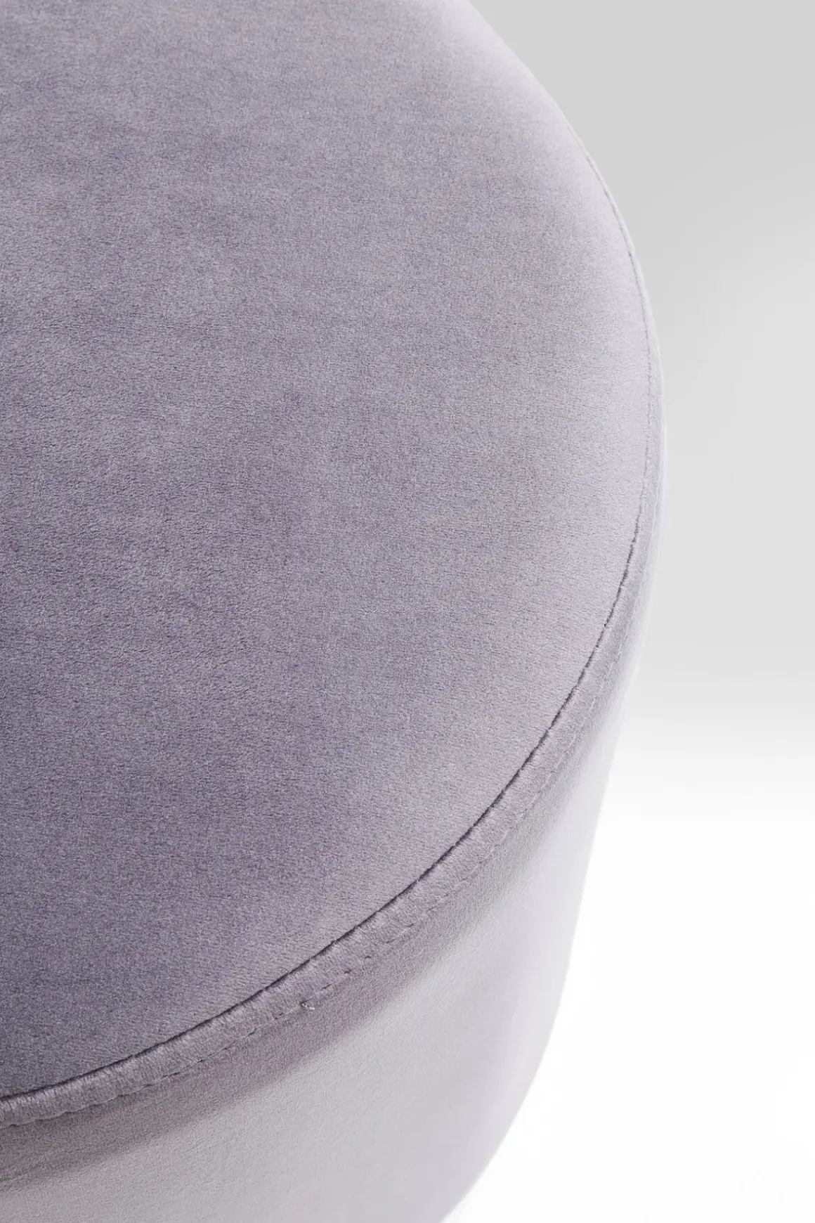 Sittpuff Cherry - Grå Sammet/Silver, Ø35cm - KARE Design