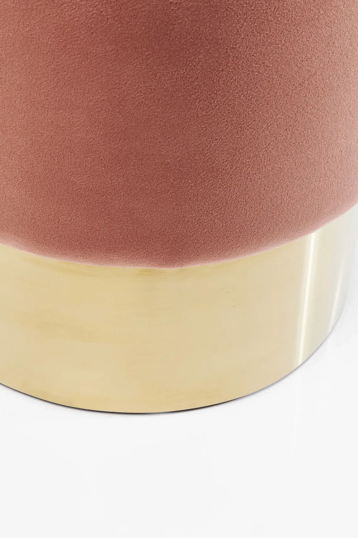 Sittpuff Cherry - Puderrosa Sammet/Mässing, Ø35cm - KARE Design
