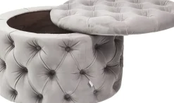 Sittpuff Desire - Grå Sammet Ø47cm - KARE Design