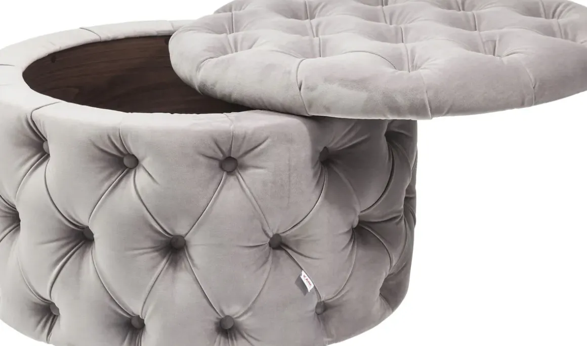 Sittpuff Desire - Grå Sammet Ø47cm - KARE Design
