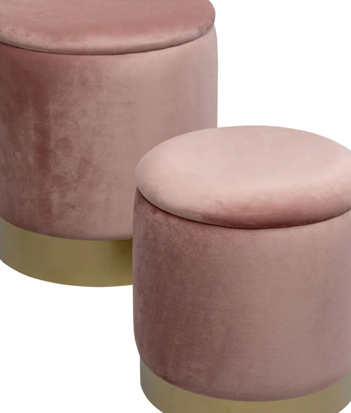 Sittpuff Med Förvaring Cherry - Rosa/Mässing (2/Set) - KARE Design