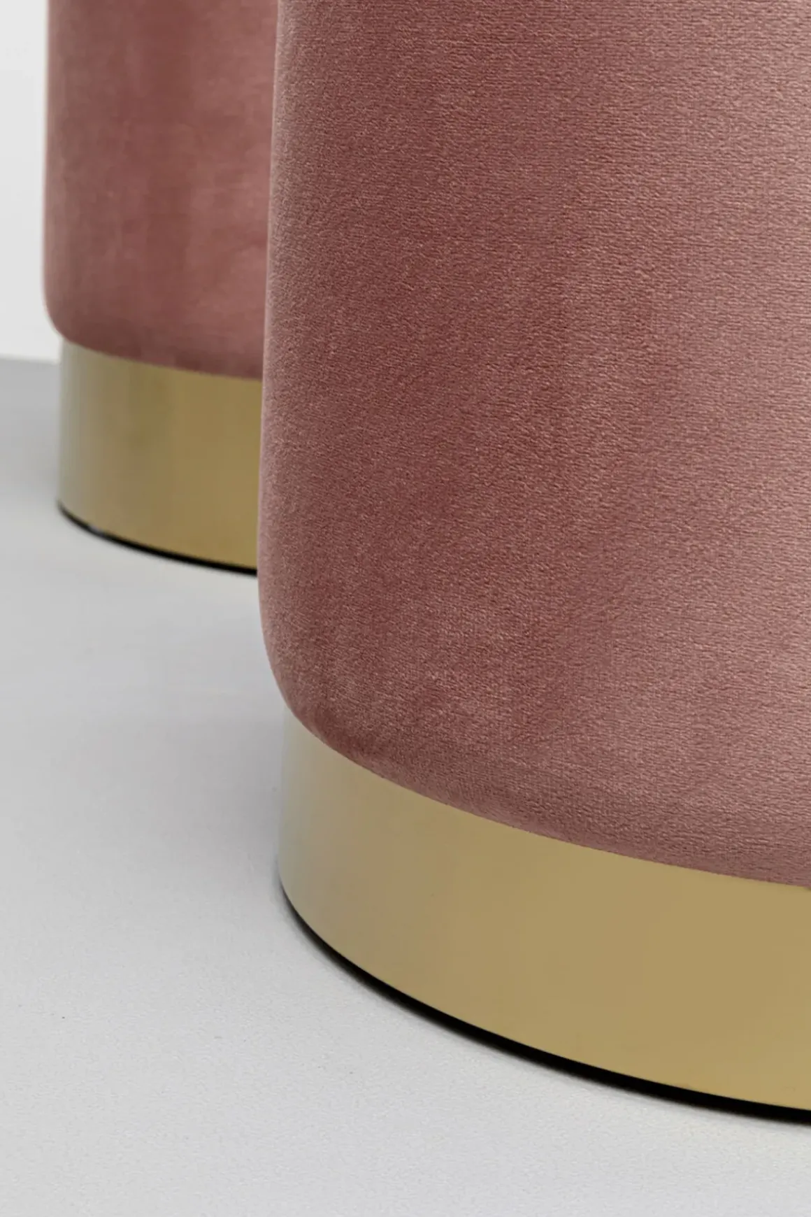 Sittpuff Med Förvaring Cherry - Rosa/Mässing (2/Set) - KARE Design
