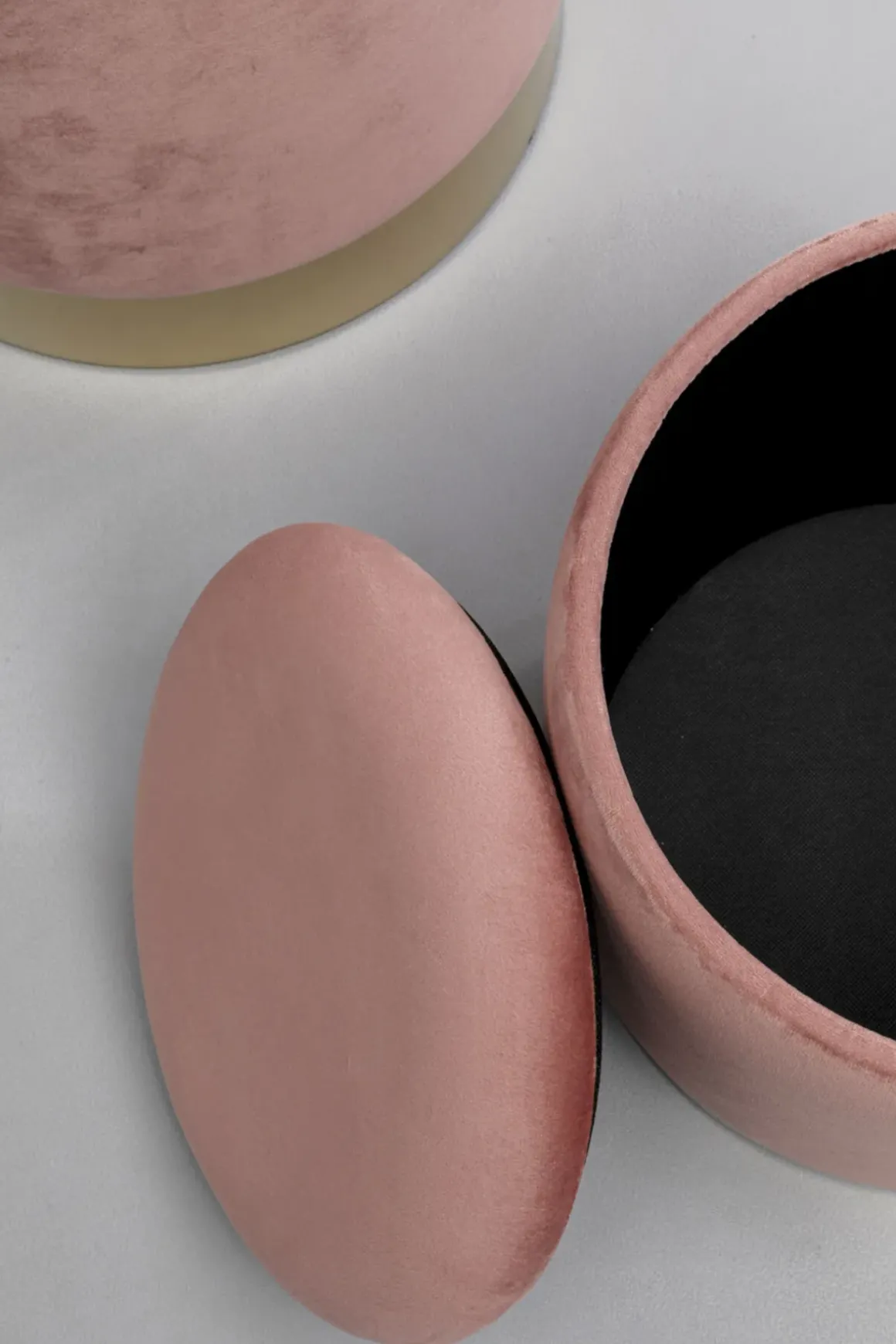 Sittpuff Med Förvaring Cherry - Rosa/Mässing (2/Set) - KARE Design