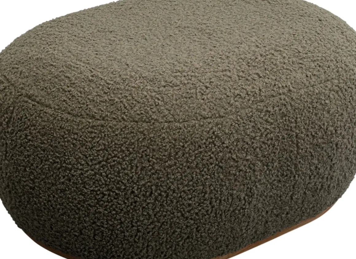 Sittpuff Pebble - Boucle, Oliv, 81cm - KARE Design
