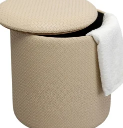 Sittpuff Venezia Storage - Flätad Beige, Ø40cm - KARE Design