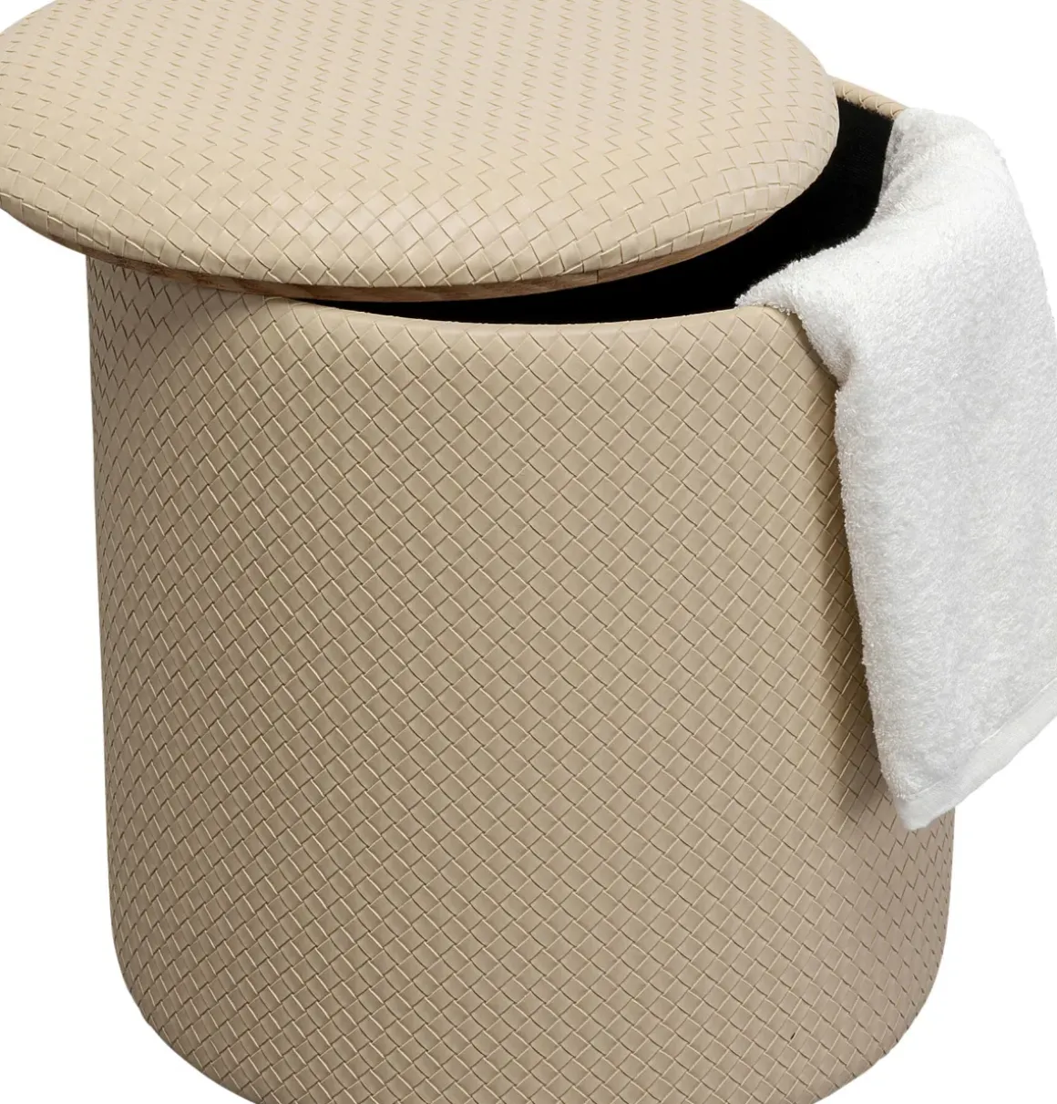 Sittpuff Venezia Storage - Flätad Beige, Ø40cm - KARE Design