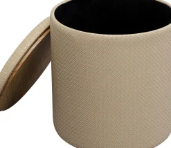 Sittpuff Venezia Storage - Flätad Beige, Ø40cm - KARE Design