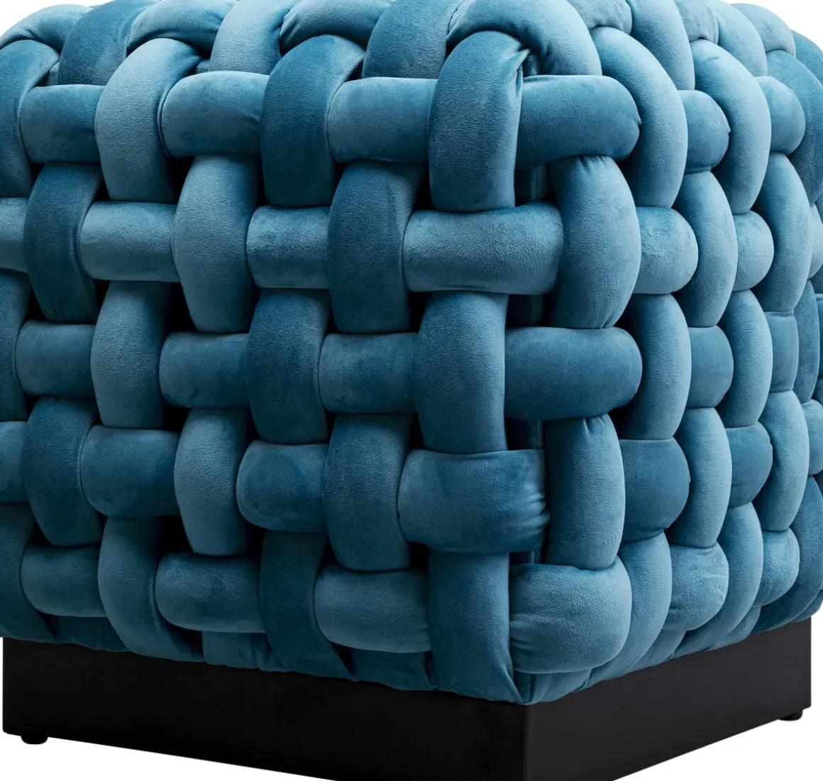 Sittpuff Weave Square - Blå, 47x47cm - KARE Design