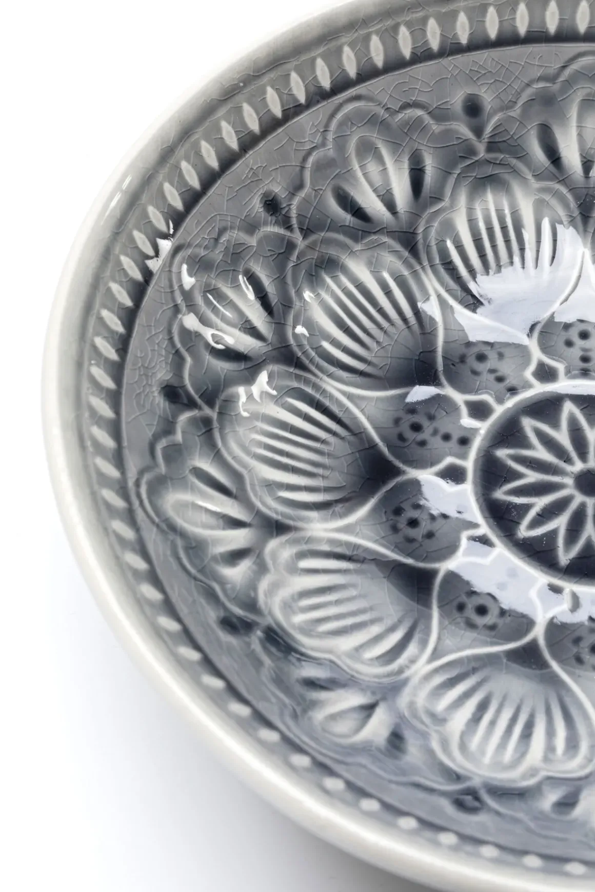Skål Sicilia Mandala - Grå Keramik, Ø18cm - KARE Design