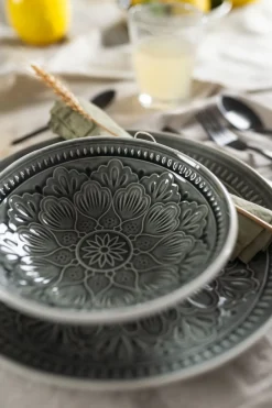 Skål Sicilia Mandala - Grå Keramik, Ø18cm - KARE Design