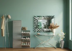Skoskåp Caruso - Borstad Metall, 170x50cm - 5 Lådor - KARE Design