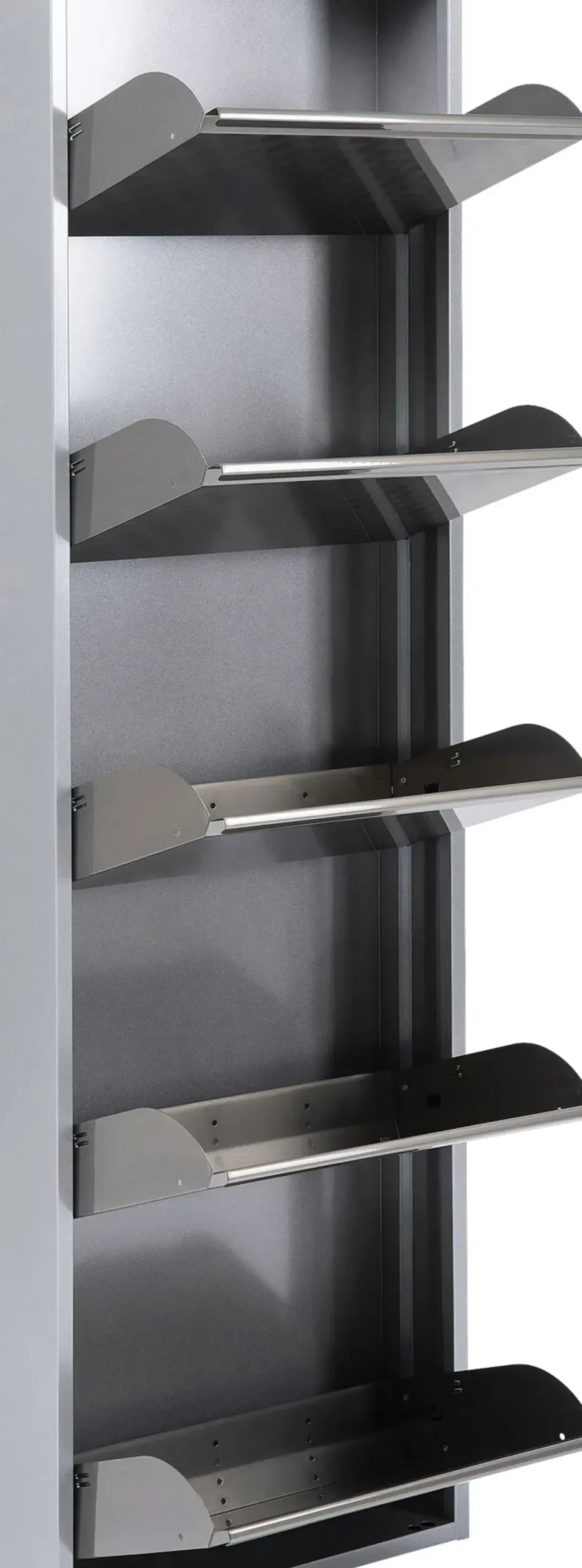 Skoskåp Caruso - Borstad Metall, 170x50cm - 5 Lådor - KARE Design