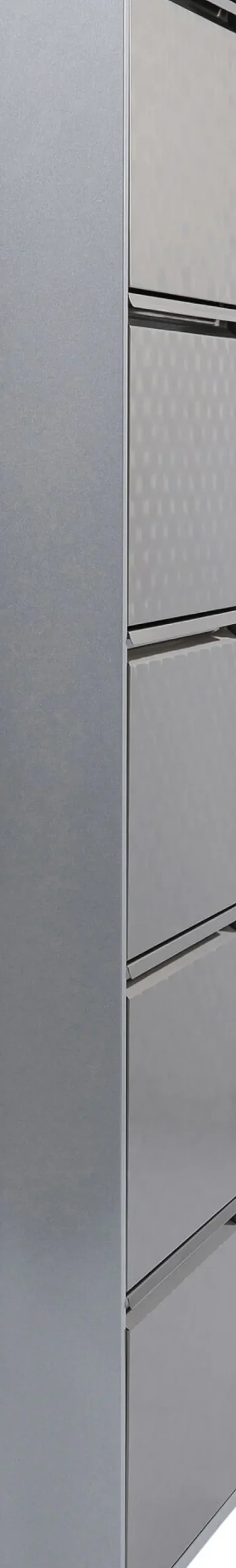 Skoskåp Caruso - Borstad Metall, 170x50cm - 5 Lådor - KARE Design