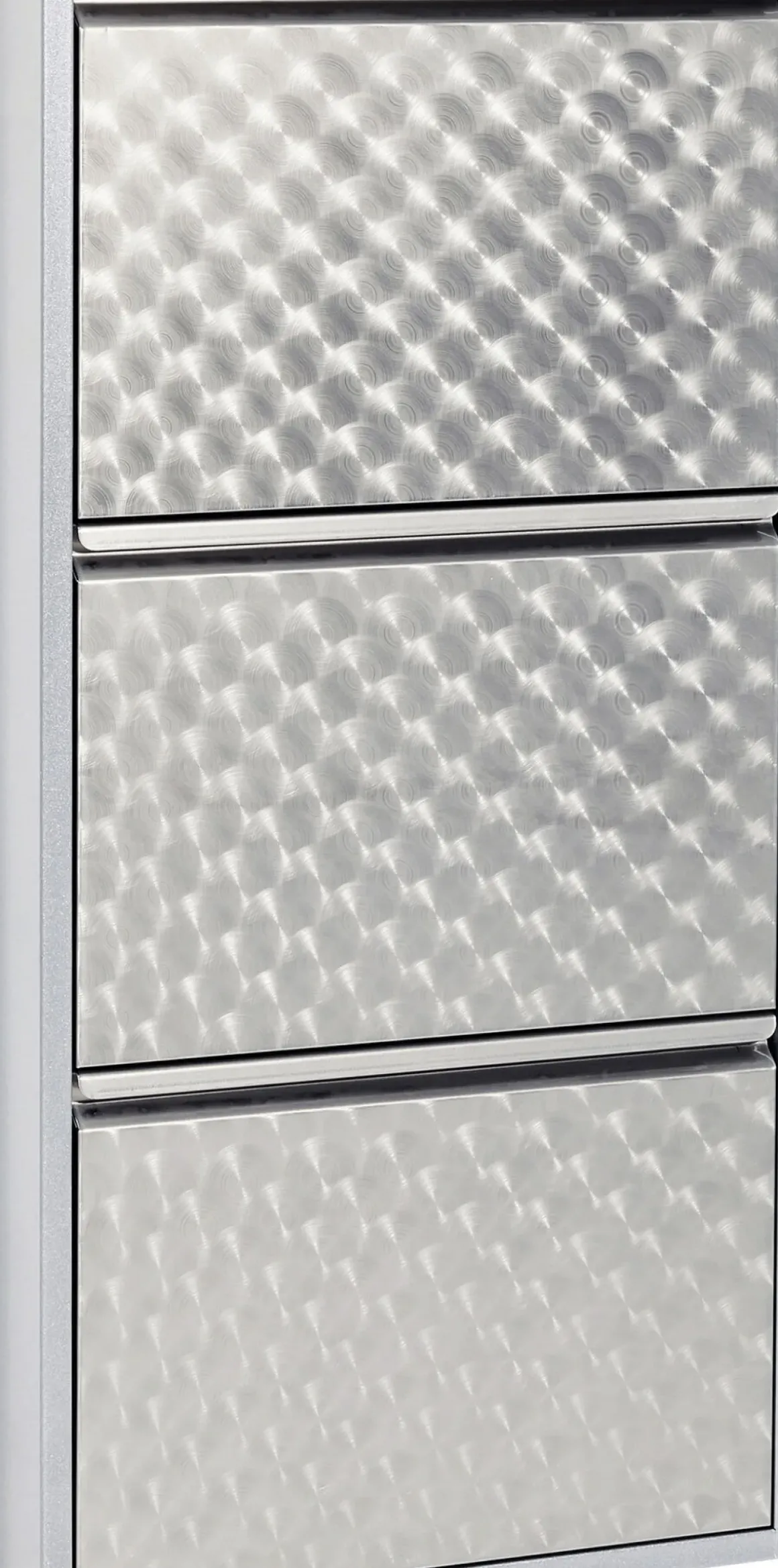 Skoskåp Caruso - Borstad Metall, 103x50cm - 3 Lådor - KARE Design