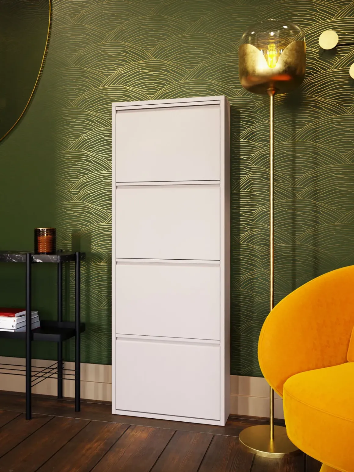 Skoskåp Caruso - Cream 136x50cm - 4 Lådor - KARE Design