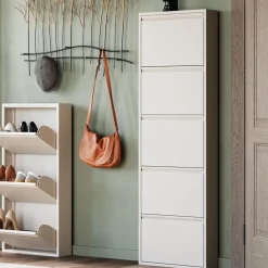 Skoskåp Caruso - Cream, 173x50cm - 5 lådor - KARE Design
