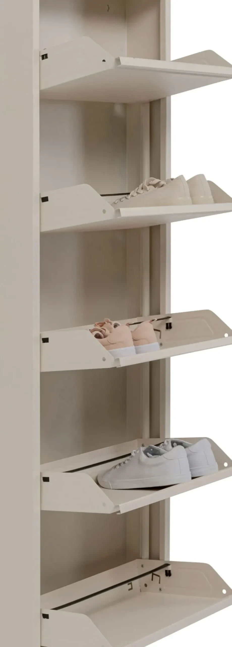 Skoskåp Caruso - Cream, 173x50cm - 5 lådor - KARE Design