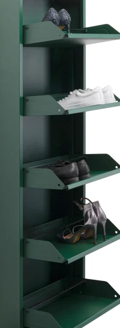 Skoskåp Caruso - Grön, 170x50cm - 5 Lådor - KARE Design