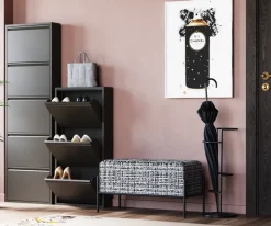 Skoskåp Caruso - Svart, 173x50cm - 5 lådor - KARE Design