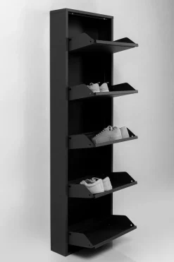 Skoskåp Caruso - Svart, 173x50cm - 5 lådor - KARE Design
