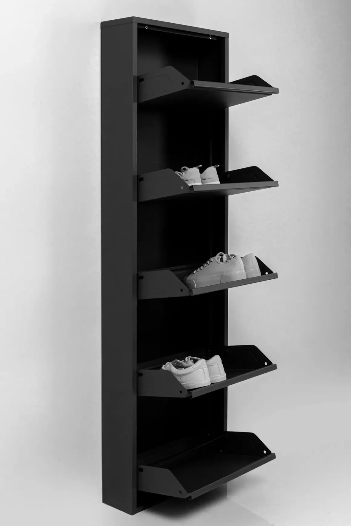 Skoskåp Caruso - Svart, 173x50cm - 5 lådor - KARE Design