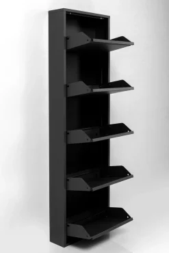 Skoskåp Caruso - Svart, 173x50cm - 5 lådor - KARE Design