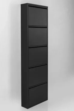 Skoskåp Caruso - Svart, 173x50cm - 5 lådor - KARE Design
