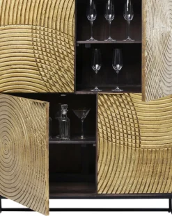 Skåp Circulo - Mört Trä/Matt Guldfinish, 150x120cm - KARE Design