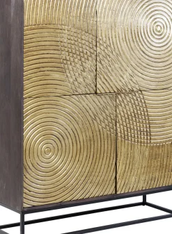 Skåp Circulo - Mört Trä/Matt Guldfinish, 150x120cm - KARE Design