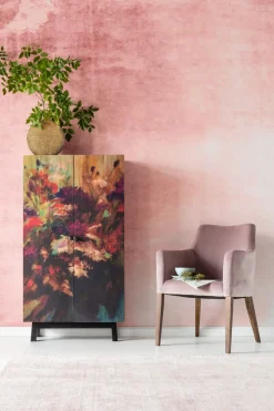 Skåp Fleur, Högskåp med Blommiga Dörrar , 140x76cm - KARE Design