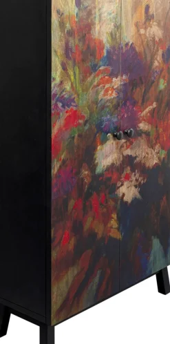 Skåp Fleur, Högskåp med Blommiga Dörrar , 140x76cm - KARE Design