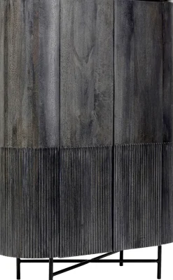 Skåp Glenn - Mörkgrå Trästruktur, 138x100cm - KARE Design