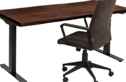 Skrivbord Harmony - Mörkt Trä/Svart - Höj/Sänkbart, 160cm - KARE Design