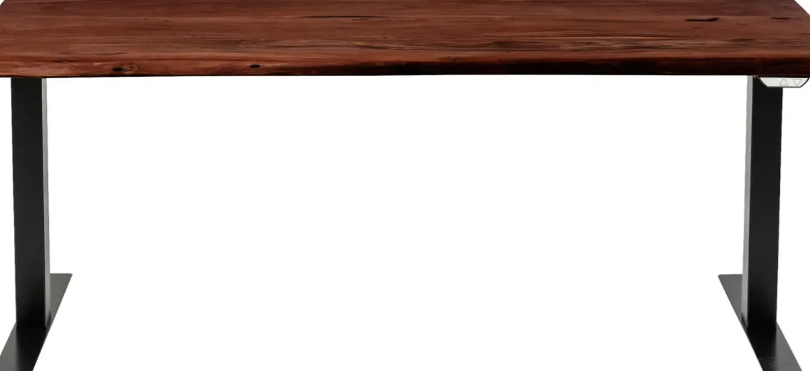 Skrivbord Harmony - Mörkt Trä/Svart - Höj/Sänkbart, 200cm - KARE Design