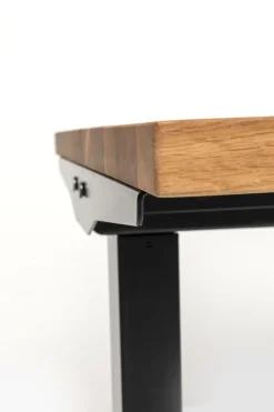 Skrivbord Jackie - Massiv Ek/Svart - Höj/Sänkbart, 160cm - KARE Design
