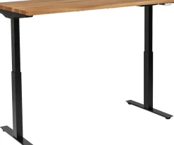 Skrivbord Jackie - Massiv Ek/Svart - Höj/Sänkbart, 160cm - KARE Design