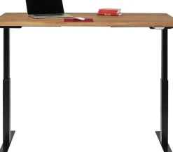 Skrivbord Jackie - Massiv Ek/Svart - Höj/Sänkbart, 160cm - KARE Design