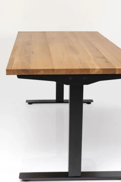 Skrivbord Jackie - Massiv Ek/Svart - Höj/Sänkbart, 160cm - KARE Design