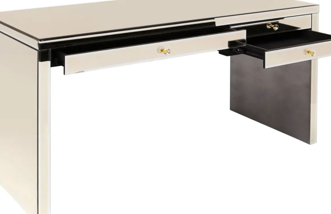 Skrivbord Luxury - Champagnefärgat Spegelglas, 160cm - KARE Design