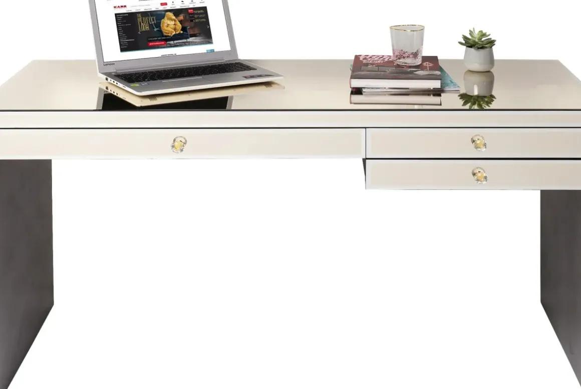 Skrivbord Luxury - Champagnefärgat Spegelglas, 160cm - KARE Design