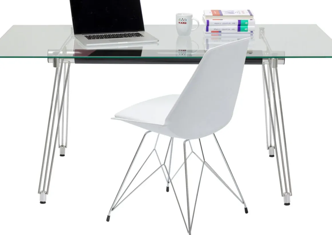 Skrivbord Officia - Glas/krom, 160x80cm - KARE Design