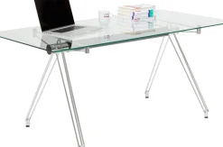 Skrivbord Officia - Glas/krom, 160x80cm - KARE Design